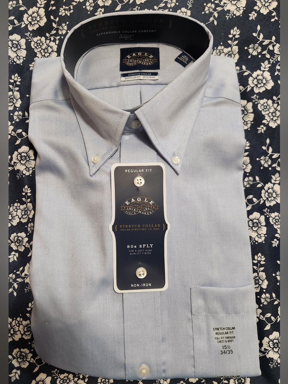Eagle Shirtmakers Blue Mist Regular Fit Men's Dress Shirt